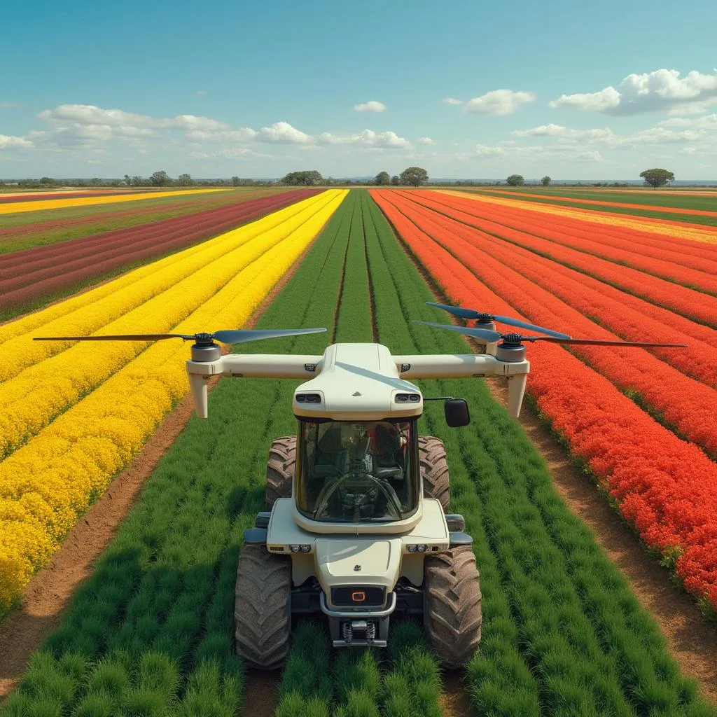 Campo argentino con tecnología agrícola avanzada